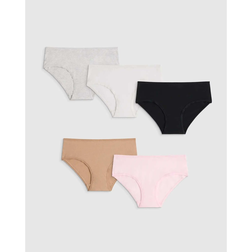 Quince Girls Organic Cotton Hipster Underwear 5-Pack Size 12 NWT Multi-Color
